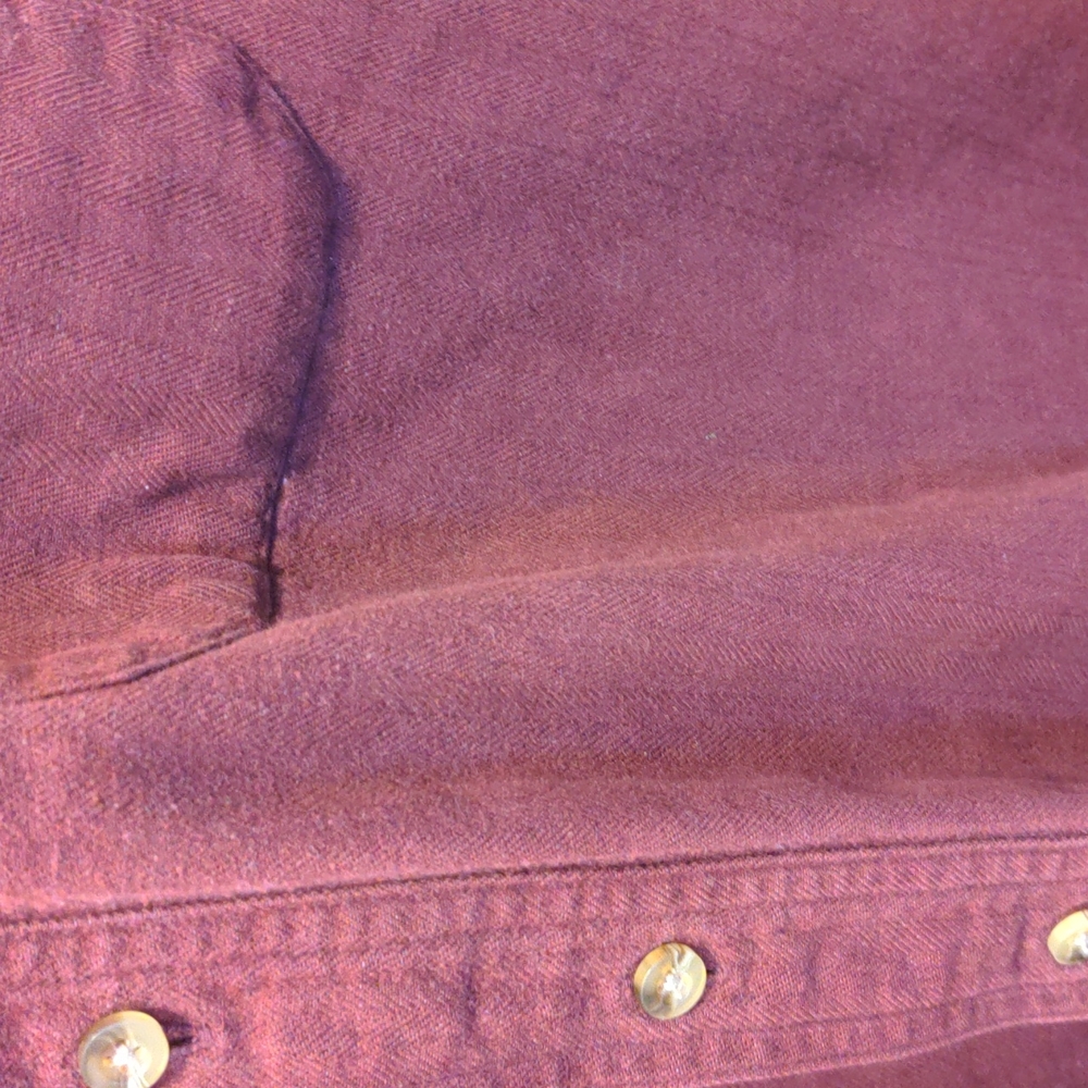LLBean Men's Size XXL Tall Burgundy Red Button Down Long Sleeve Shirt Shacket - Picture 6 of 10